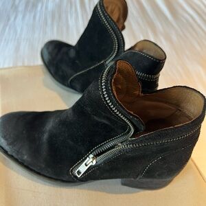 Born Black Ankle Boots with Zipper Detail